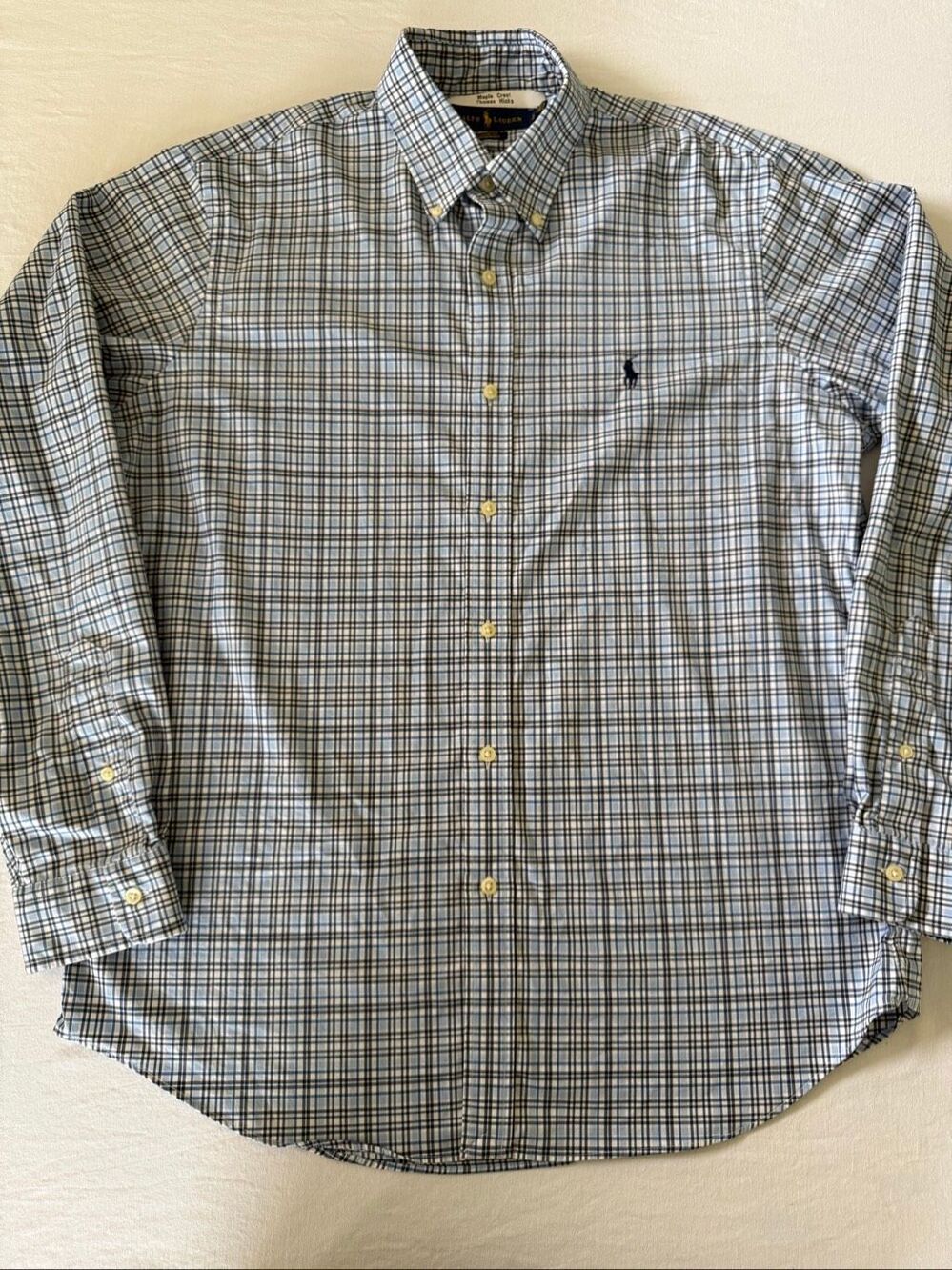 Polo Ralph Lauren | Blue White Plaid Performance Button Down Shirt | Men’s L